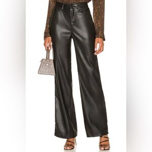 Revolve: AFRM Dawson Wide Leg in Black Faux Leather